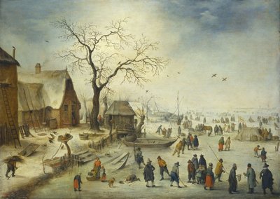 Villagers on the ice da Jan Brueghel the Younger